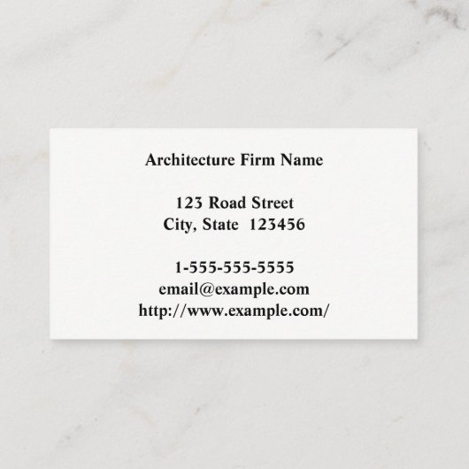 Eenvoudig en elegant Architect-Visitekaartje Visitekaartje (Achterkant)