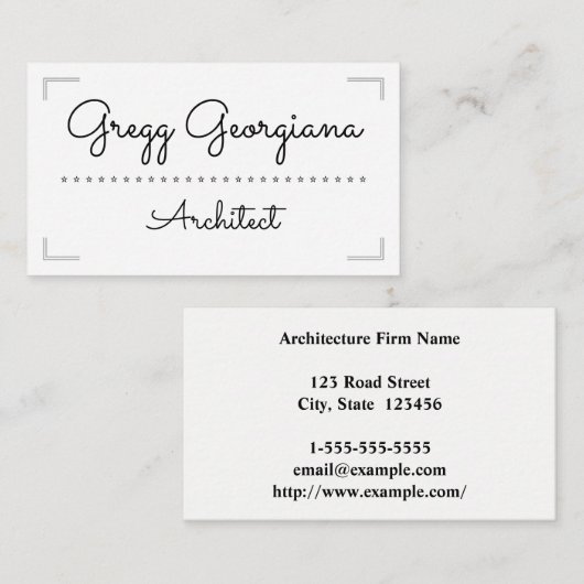 Eenvoudig en elegant Architect-Visitekaartje Visitekaartje (Voorkant / Achterkant)