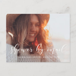 Eenvoudig en elegant Baby shower per mail foto Briefkaart