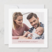 Eenvoudig en elegant babymeisje 3 Fotogeboorte Aankondiging (Voorkant)