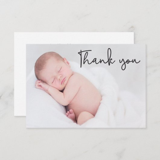Eenvoudig en elegant Baptisme-Baby, bedankt voor j (Voorkant / Achterkant)
