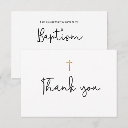 Eenvoudig en elegant Baptisme-Baby, bedankt voor j (Voorkant / Achterkant)