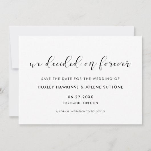 Eenvoudig en elegant besloten we altijd save the date (Voorkant)