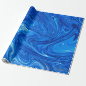 Eenvoudig en elegant blauw Abstract kunstwerk | Cadeaupapier (Uitgerold)