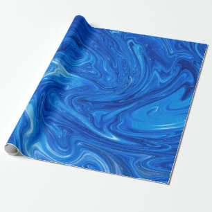 Eenvoudig en elegant blauw Abstract kunstwerk Cadeaupapier