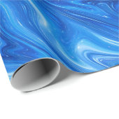 Eenvoudig en elegant blauw Abstract kunstwerk | Cadeaupapier (Rol Hoek)