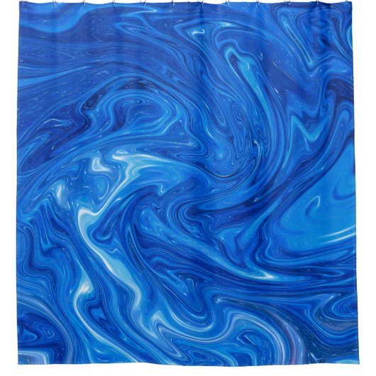 Eenvoudig en elegant blauw Abstract kunstwerk | Douchegordijn (Voorkant)