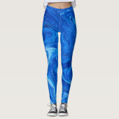 Eenvoudig en elegant blauw Abstract kunstwerk | Leggings (Voorkant)
