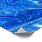 Eenvoudig en elegant blauw Abstract kunstwerk | Poster (Hoek)