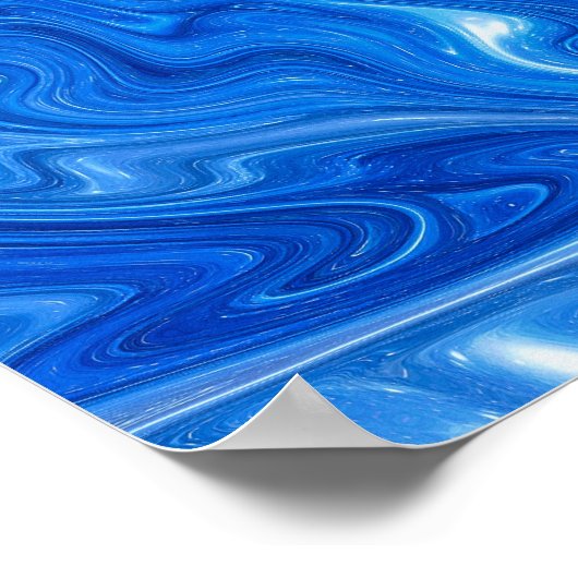 Eenvoudig en elegant blauw Abstract kunstwerk | Poster (Hoek)