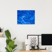 Eenvoudig en elegant blauw Abstract kunstwerk | Poster (Thuiskantoor)