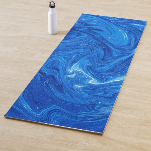 Eenvoudig en elegant blauw Abstract kunstwerk | Yogamat (In situ)