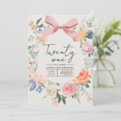 Eenvoudig en Elegant bloemenfeest 21e verjaardag Kaart (Staand voorkant)