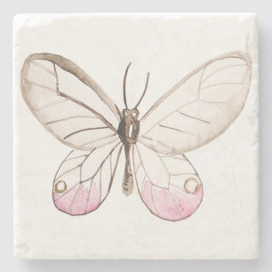 Eenvoudig en elegant Blush Butterfly Limestone Ond Stenen Onderzetter