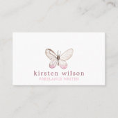 Eenvoudig en elegant Blush Butterfly Visitekaartje (Voorkant)