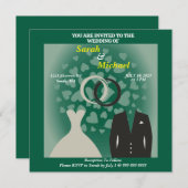 Eenvoudig en elegant bruid en bruidegom hart (Voorkant / Achterkant)