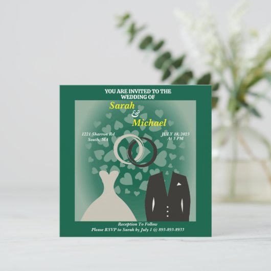 Eenvoudig en elegant bruid en bruidegom hart (Staand voorkant)