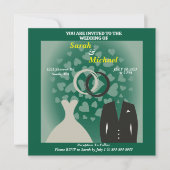 Eenvoudig en elegant bruid en bruidegom hart (Voorkant)