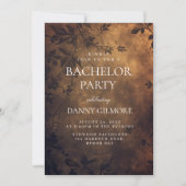 Eenvoudig en Elegant donker Bloemen Bachelor Party Kaart (Voorkant)