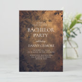 Eenvoudig en Elegant donker Bloemen Bachelor Party Kaart (Staand voorkant)