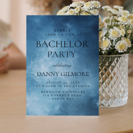 Eenvoudig en Elegant donkerblauw vrijgezellenfeest Kaart