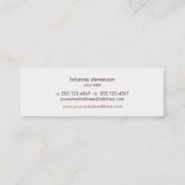 Eenvoudig en elegant, donkerbruine linnen mini visitekaartje (Achterkant)