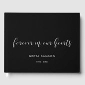 Eenvoudig en elegant Forever in ons hart begrafeni Gastenboek (Voorkant)
