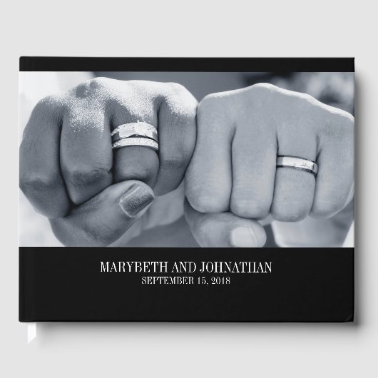 Eenvoudig en elegant foto-weddenschap gastenboek (Voorkant)