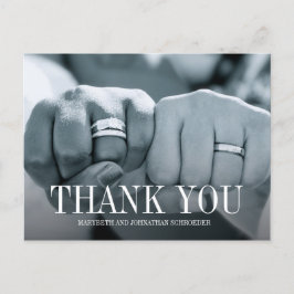 Eenvoudig en elegant fotohuwelijk bedankt Briefkaa Briefkaart