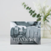 Eenvoudig en elegant fotohuwelijk bedankt Briefkaa Briefkaart (Staand voorkant)