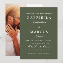 Eenvoudig en elegant fotohuwelijk kaart