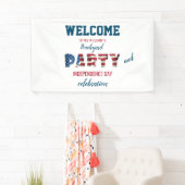 Eenvoudig en Elegant Fourth of July Backyard Party Spandoek (Insitu)