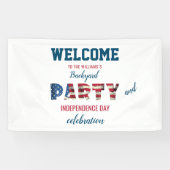 Eenvoudig en Elegant Fourth of July Backyard Party Spandoek (Horizontaal)