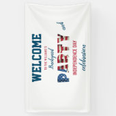 Eenvoudig en Elegant Fourth of July Backyard Party Spandoek (Verticaal)