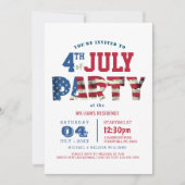Eenvoudig en Elegant Fourth of July Party Kaart (Voorkant)