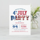 Eenvoudig en Elegant Fourth of July Party Kaart (Staand voorkant)