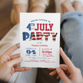 Eenvoudig en Elegant Fourth of July Party Kaart