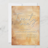 Eenvoudig en elegant geel 21e verjaardagsfeest kaart (Voorkant)