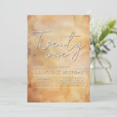 Eenvoudig en elegant geel 21e verjaardagsfeest kaart (Staand voorkant)