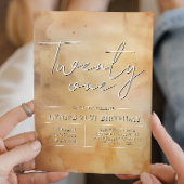 Eenvoudig en elegant geel 21e verjaardagsfeest kaart