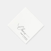 Eenvoudig en elegant: gepersonaliseerde Cheers Wed Servet (Hoek)