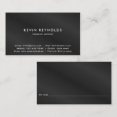 Eenvoudig en elegant gewoon zwart visitekaartje (Voorkant / Achterkant)
