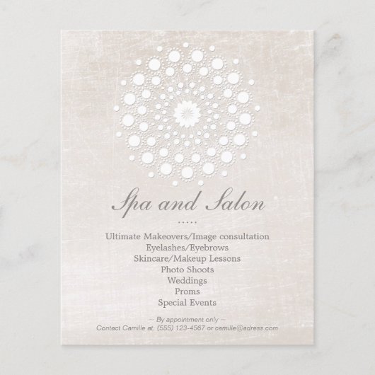 Eenvoudig en elegant Hair Salon en Spa Off White Flyer (Voorkant)