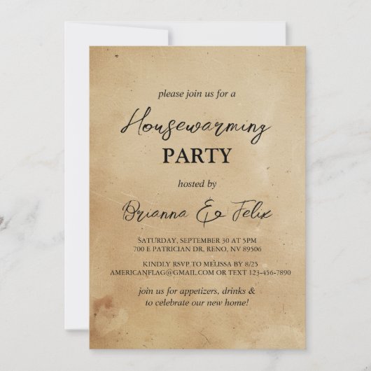 Eenvoudig en Elegant Huis Warming Party Kaart (Voorkant)