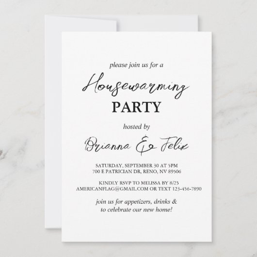 Eenvoudig en Elegant Huis Warming Party Kaart (Voorkant)