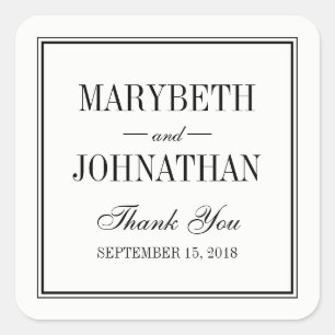 Eenvoudig en elegant huwelijk bedankt voor je best vierkante sticker