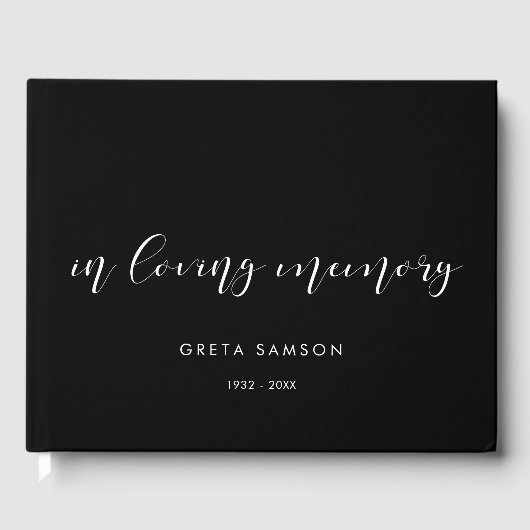 Eenvoudig en elegant in liefhebbende begrafenis gastenboek (Voorkant)