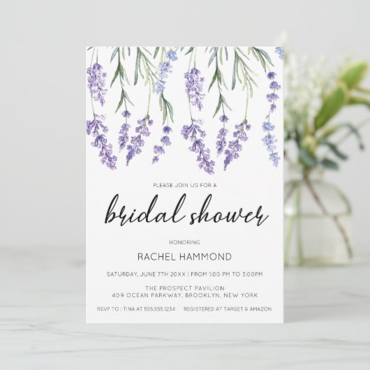 Eenvoudig en elegant lavender Vrijgezellenfeest Kaart (Staand voorkant)