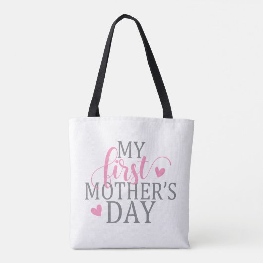Eenvoudig en elegant mijn eerste Moederdag | Canva Tote Bag (Achterkant)