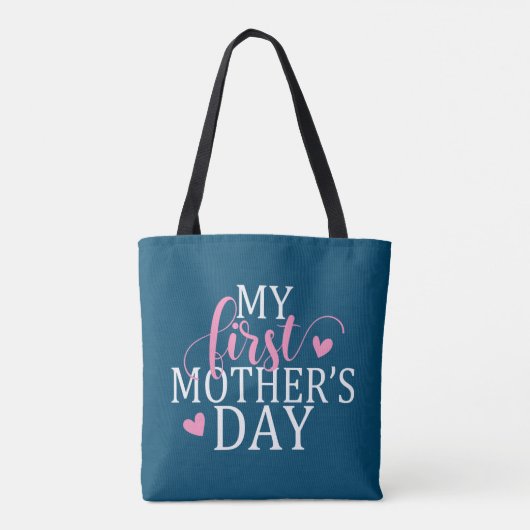 Eenvoudig en elegant mijn eerste Moederdag | Canva Tote Bag (Achterkant)